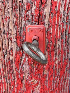 Lock old door peeling paint photo
