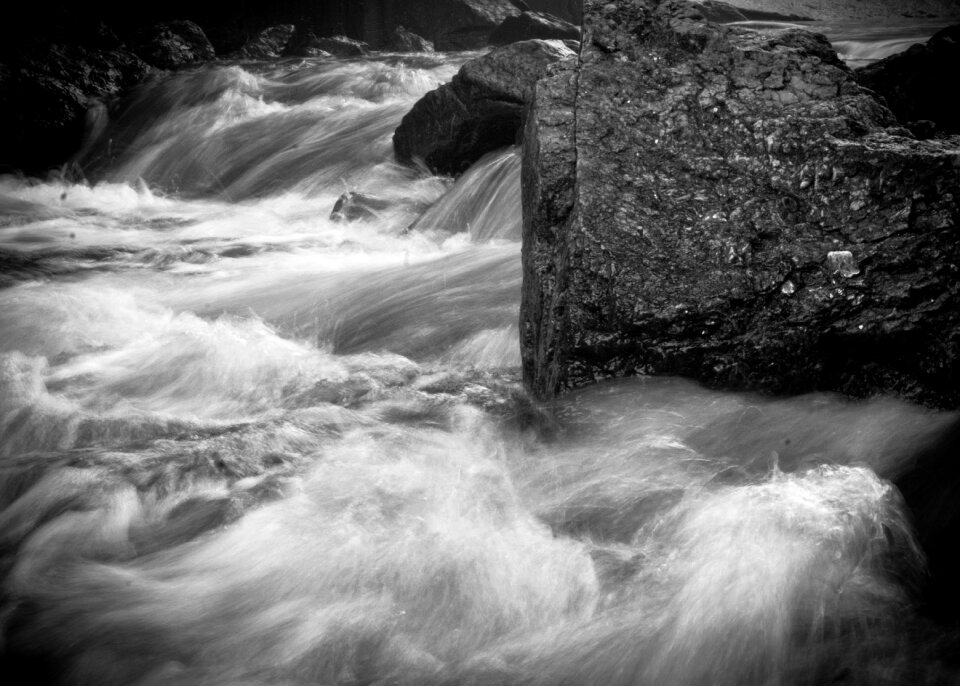 River long exposure rock