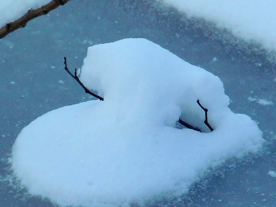Love winter snow heart