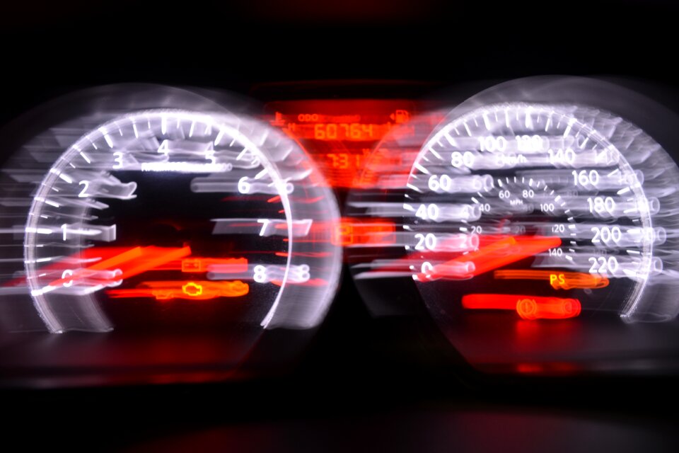 Tachometer speed moved