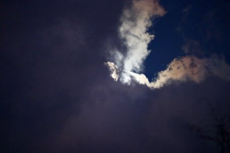 Full moon clouds veil atmosphere photo