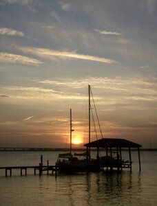 Sunset view boat on a river