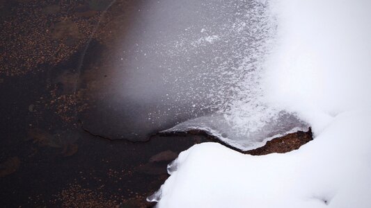 Frost ice crystals water bubbles