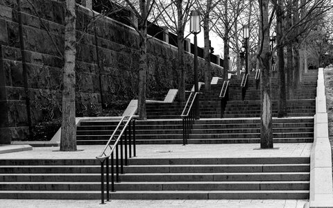 Black and white stairs urban photo
