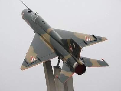 Old hungarian air force jet fighter