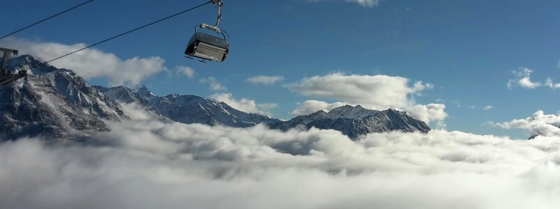 Mountains fog sky