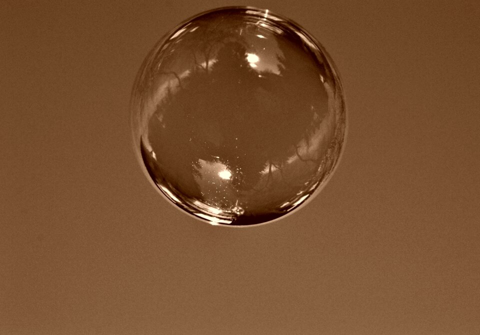 Soapy water make soap bubbles float photo