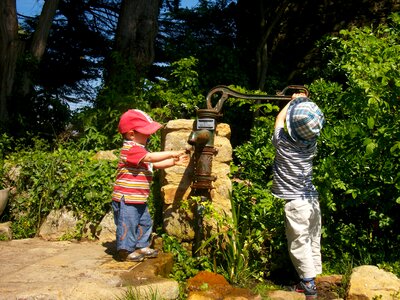 Children water the thirst