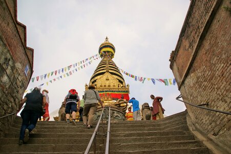 Monastery temple stairs photo