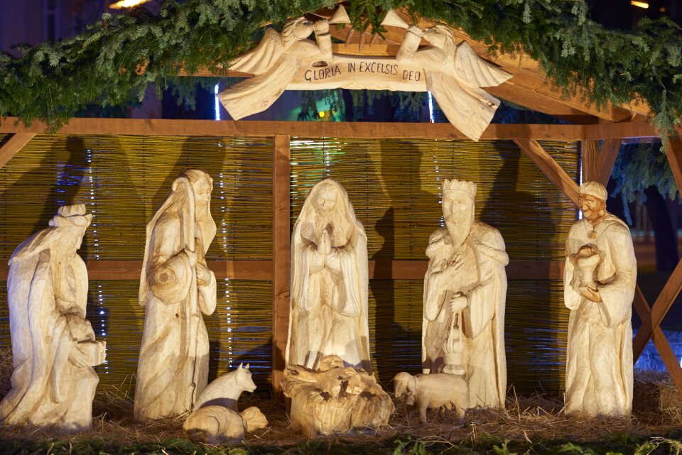 Wood santa claus three kings