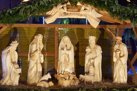 Wood santa claus three kings