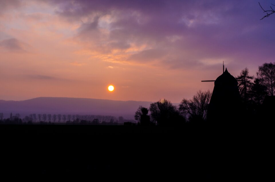 Windmill evening sun mood