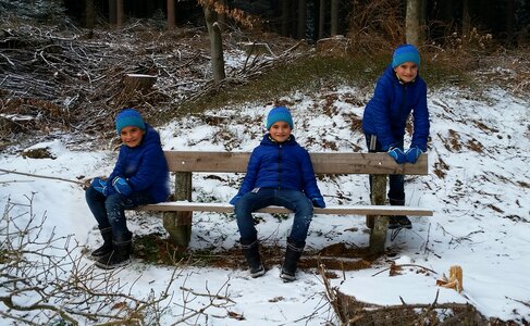 Boy surreal snow