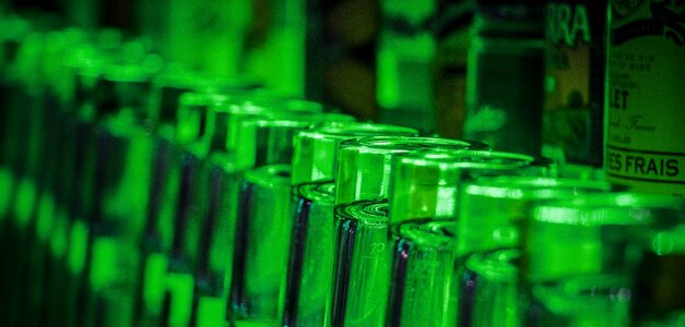 Green glass colorful bar photo
