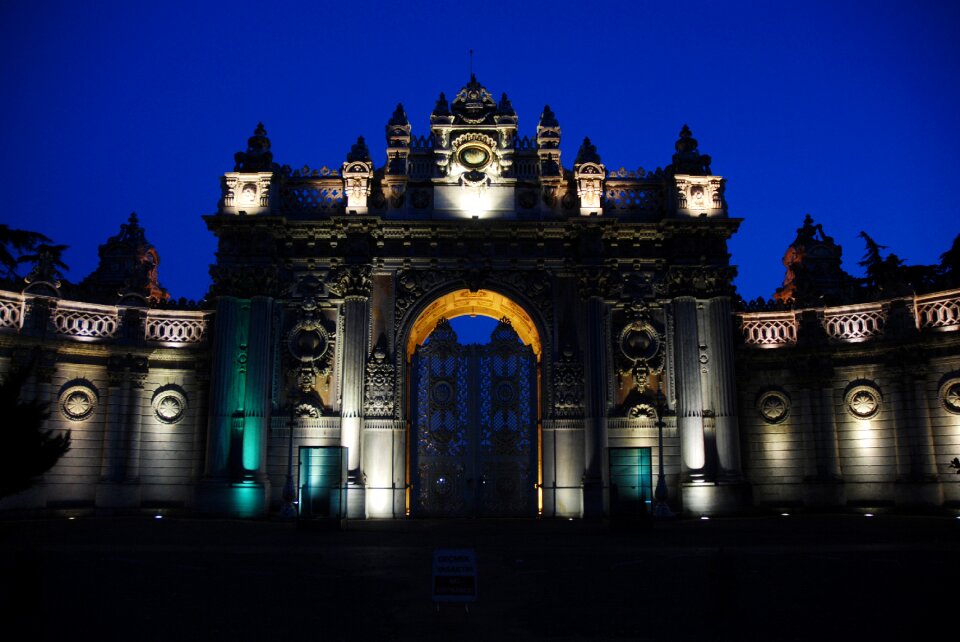 Dolmabahçe palace door night