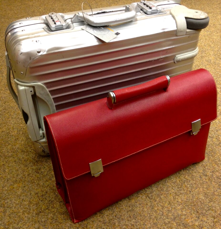Business trip hand luggage woman