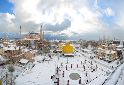 Aya sofia sultanahmet snow photo