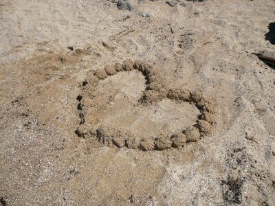 Beach sand heart