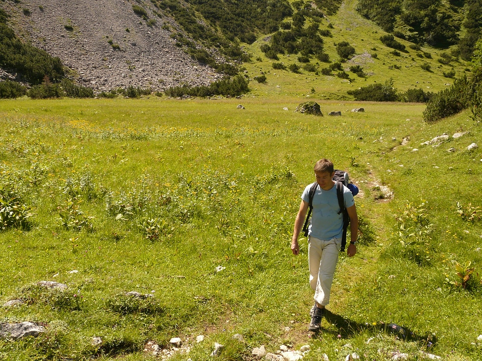 Wanderer mountains alpine