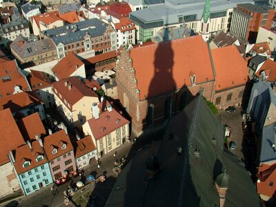 Bird's eye view riga old town historic center photo