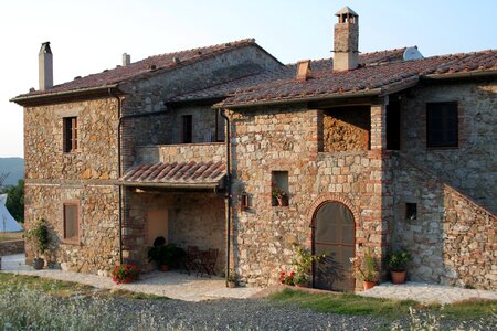Stone house italian tuscany photo