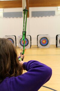 Aim bullseye bow and arrow