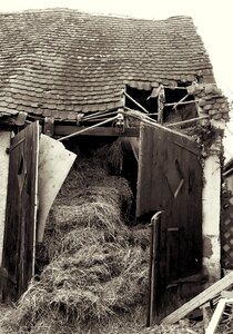 Farmhouse hay bales farm