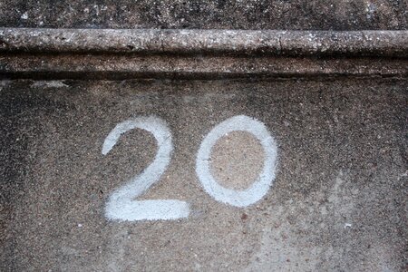 Number wall grey