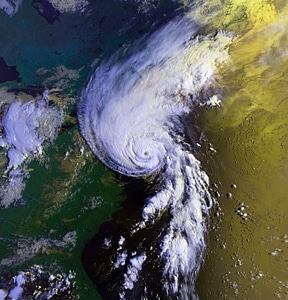 Cyclone aerial view weather