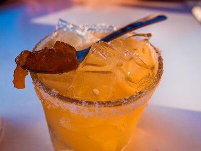 Ocean sunset cocktails
