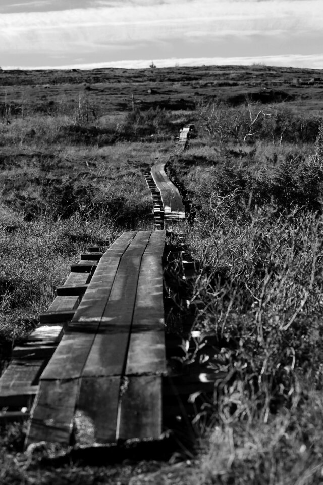 Footbridge mountain hiking trail