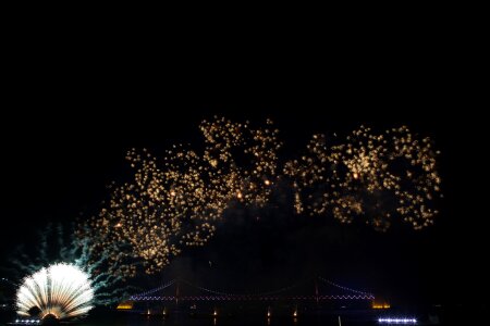 The night sky sea bridge