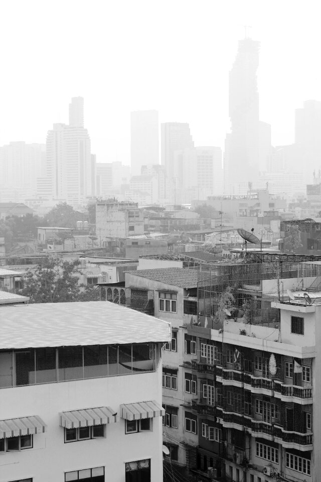 Big city pollution houses