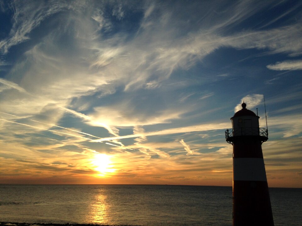 In westkapelle nl lighthouse sea