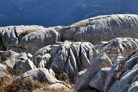 Limestone grey mountains photo