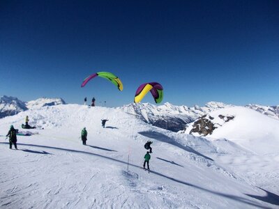 Paragliding blue alpine