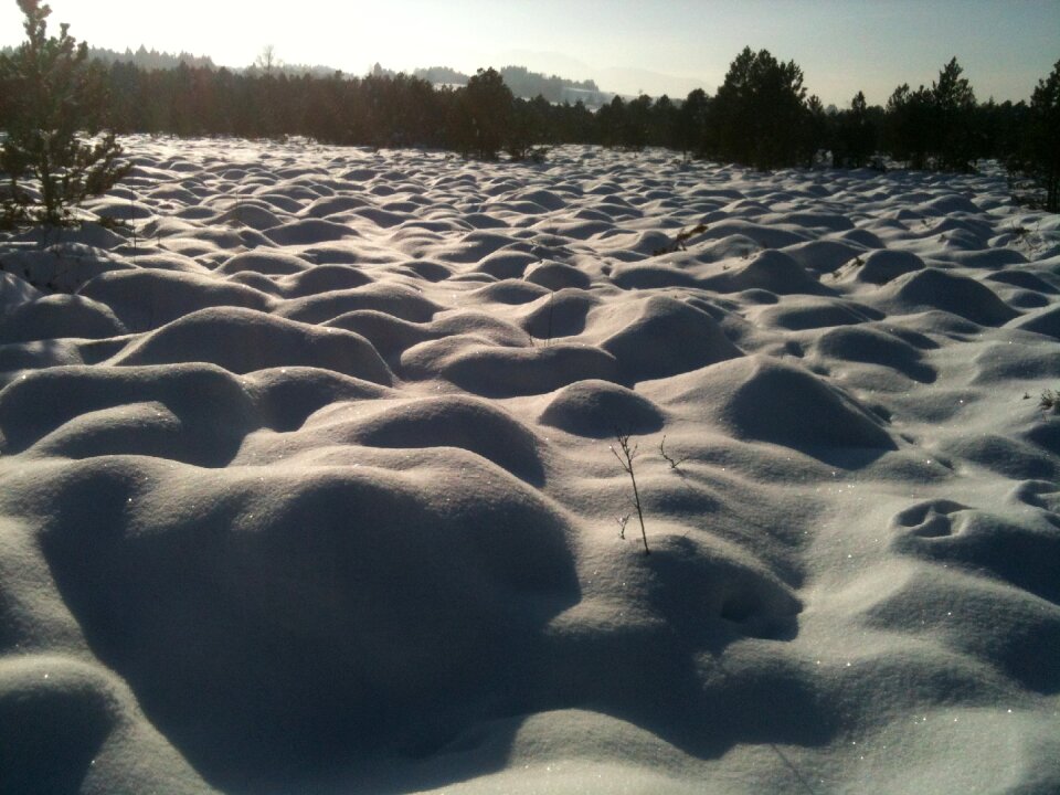 Wintry landscape ski tour