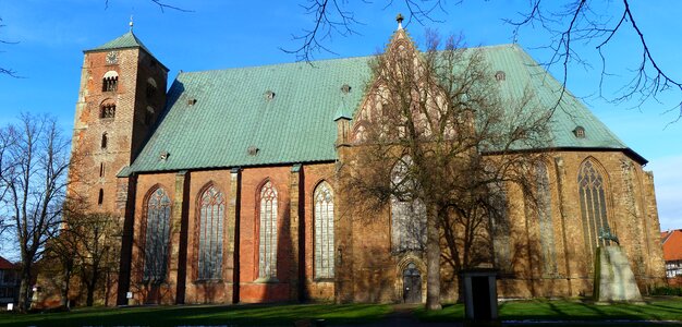 Church equestrian city panorama