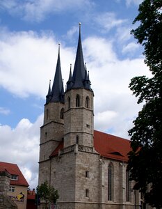 Church spires trees