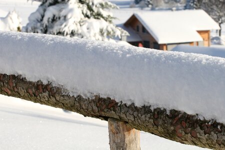 Fence snow covered snowdrift photo