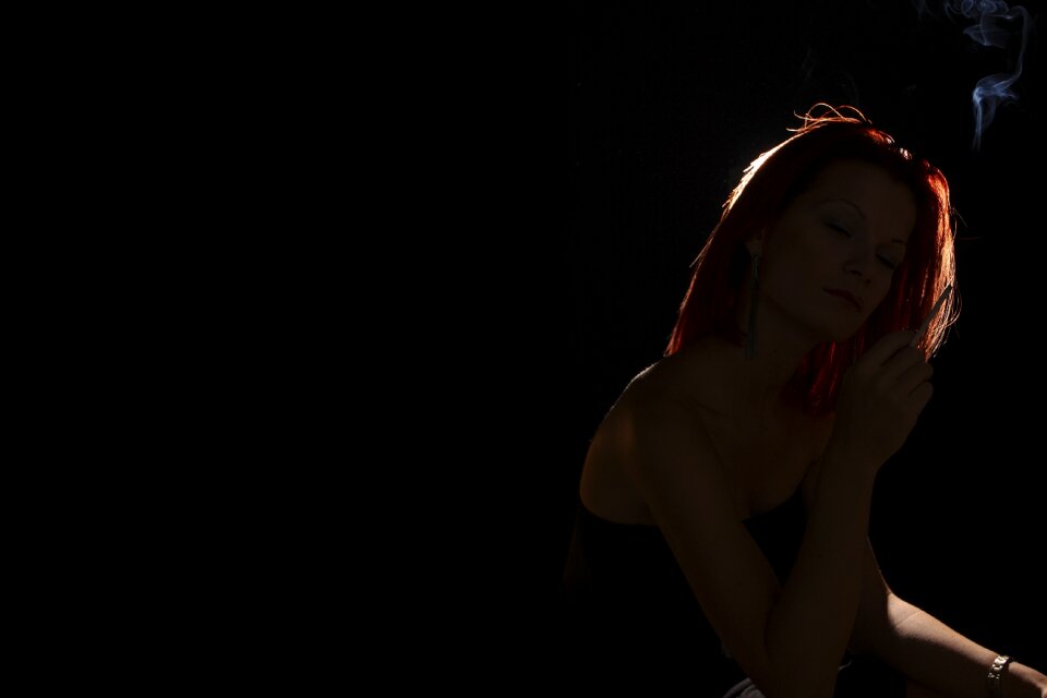 Woman black smoke