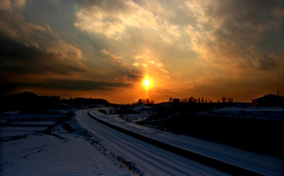 Solar winter in the evening