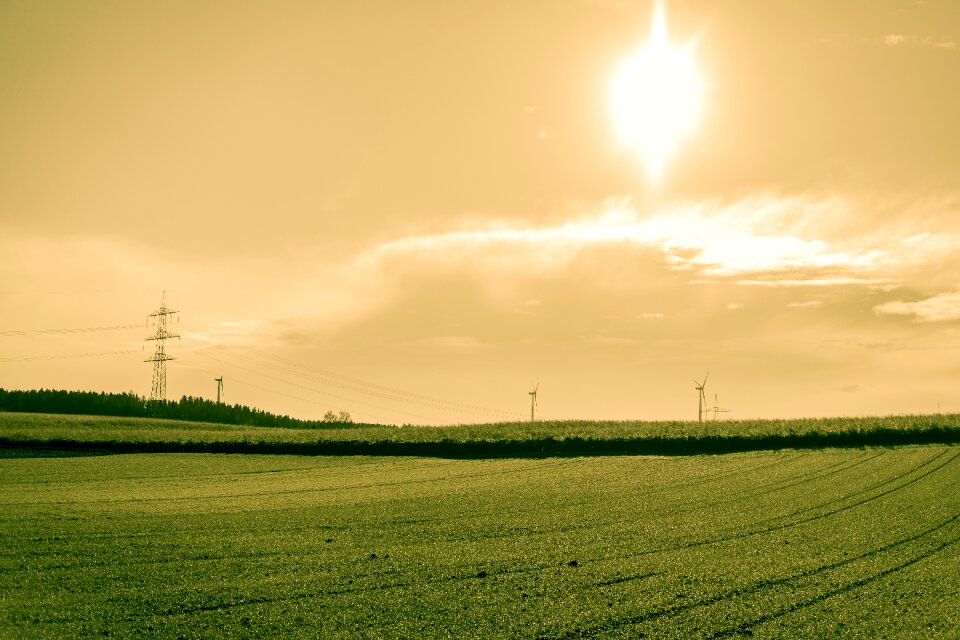 Power poles ground arable land