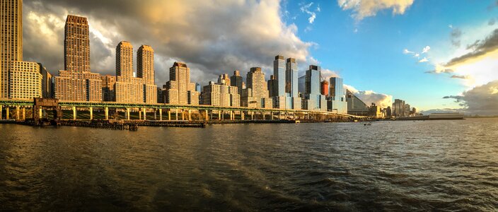 Skyline new york city river photo