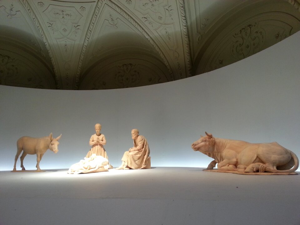 Father christmas nativity scene christmas eve
