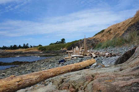 Shore landscape stone beach