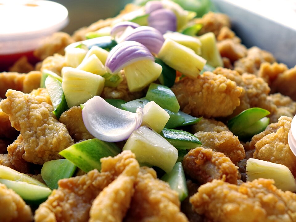 Golden crispy seafood