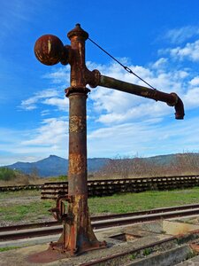 Railway train steam photo