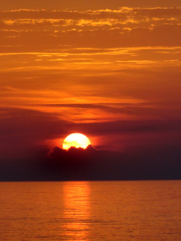 Sunset sea the baltic sea
