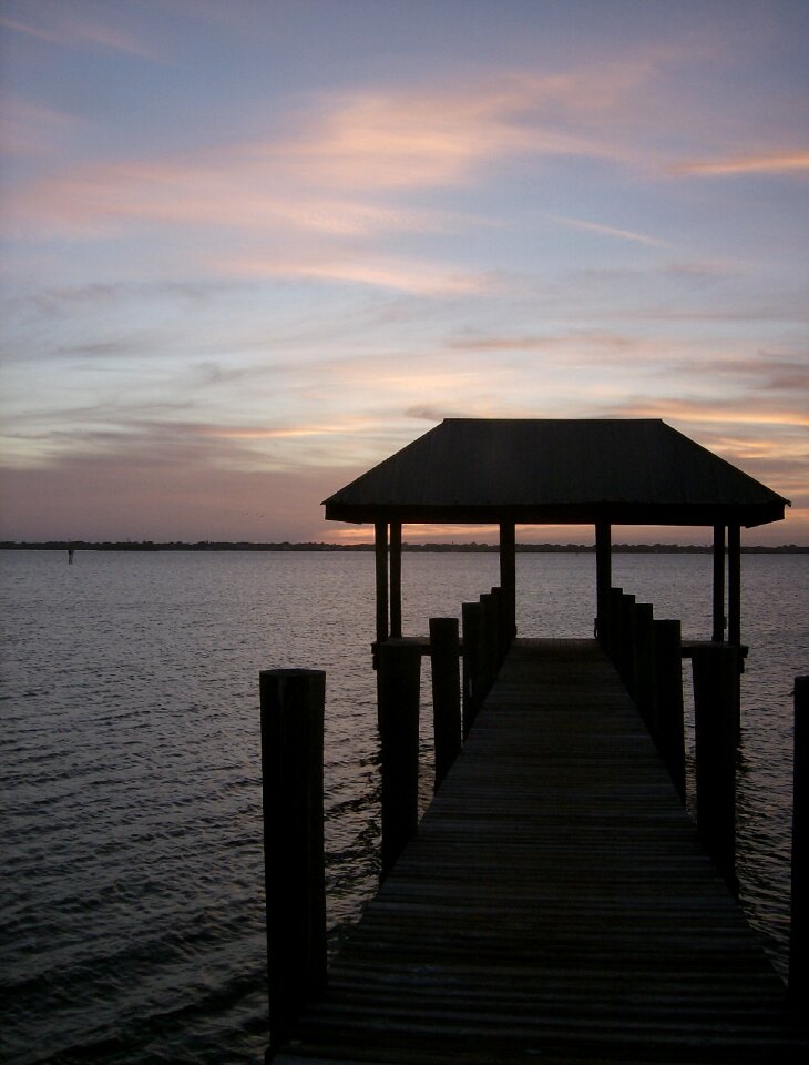 Sunset florida bridge on a river